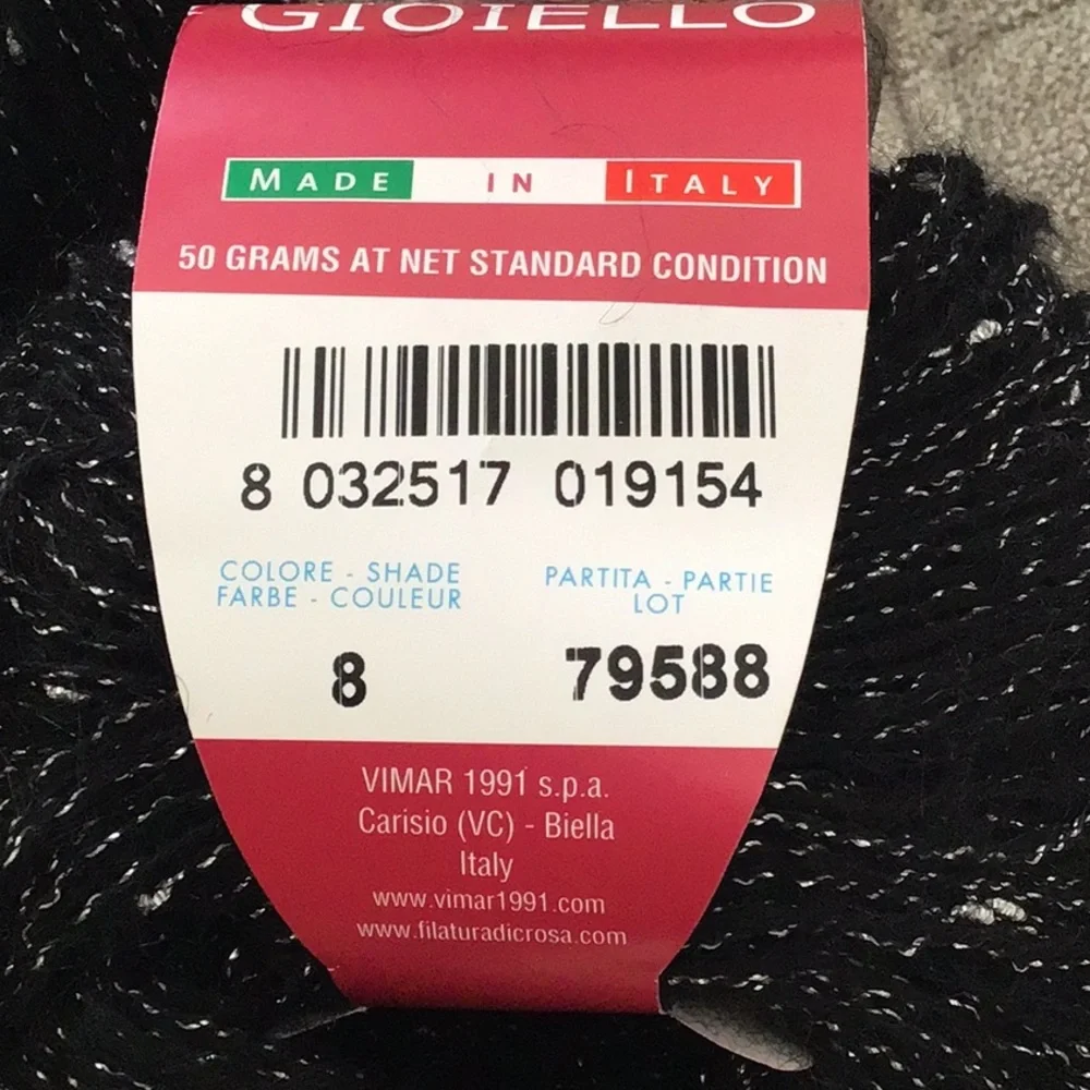 Filatura de Crosa Gioiello Black and Silver Yarn